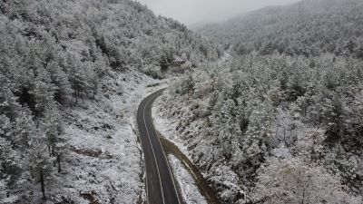 Kazdağları’nda kar yağışı yoğunlaştı