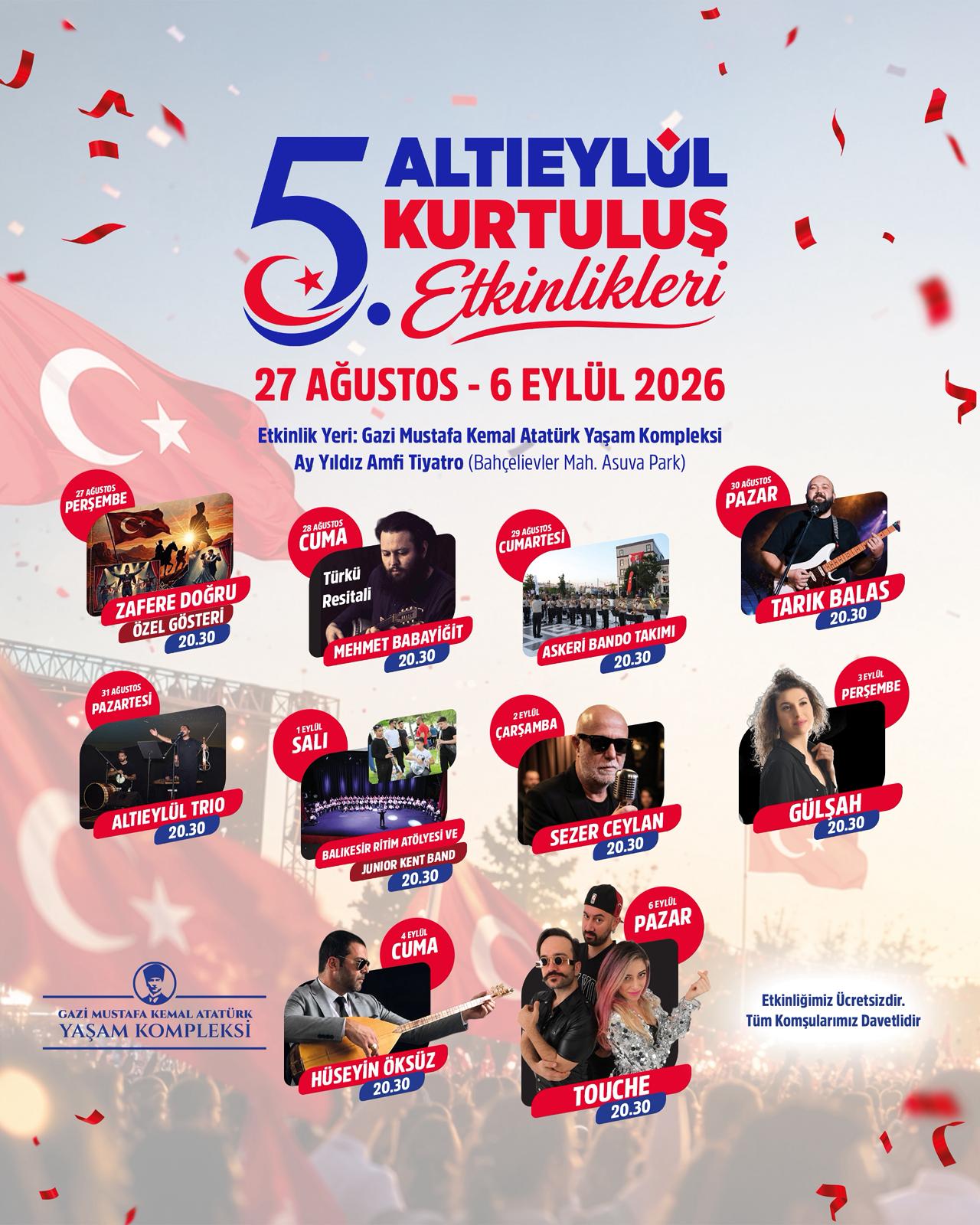 Kurtuluş coşkusu Altıeylül’de yaşanacak